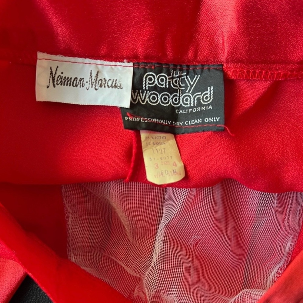 Vintage 80s Patty Woodard Neiman Marcus Red Pleated Trouser Pants Size 4 - Picture 8 of 9